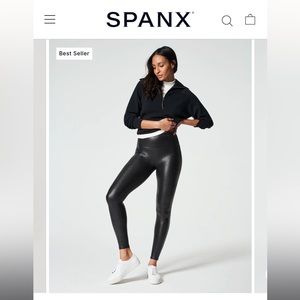 Spanx Faux Leather Leggings NEW WITHOUT TAGS Size Large